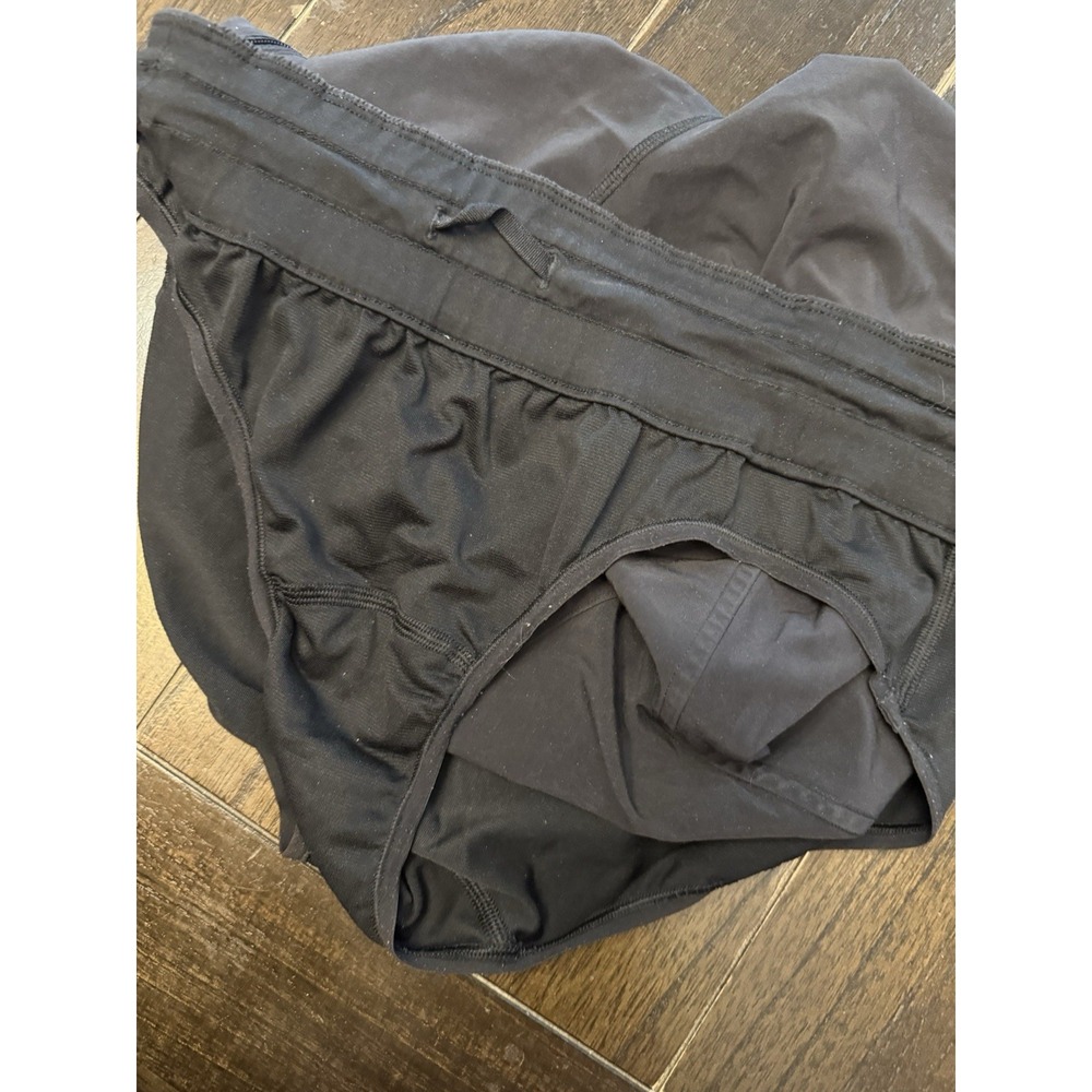 Lululemon Womens Running Shorts Black Lined Zip Pocket Reflective No Size Tag - Picture 7 of 7